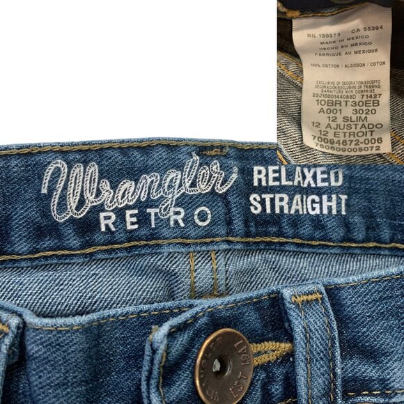 Distressed Relaxed Straight Leg Jeans | 22" | Wrangler Retro Wrangler Retro - Picture 3 of 8